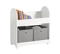 SoBuy KMB53-W Estantería Infantil de Juguetes y Libros Librería Infantil con 2 Cestas 70 x 40 x 78 cm ES