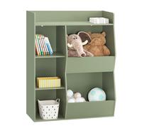 Sobuy biblioteca infantil de almacenamiento de juguetes con 5 compartimentos 80x34x104cm blanco kmb55-k-w