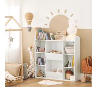SoBuy KMB55-W estantería para niños, estantería infantil, estantería de almacenamiento con 8 compartimentos abiertos, estantería para juguetes, estantería independiente, estantería White