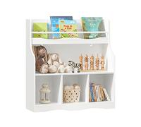 SoBuy KMB57-W Estantería Infantil para Libros Organizador de Juguetes Multifuncional con 3 compartimientos y 1 Estante 90 x 30 x 95 cm ES