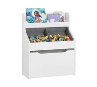SoBuy KMB71-W Librería Infantil para niños Estanteria Libros Infantil Estanteria Habitacion Multifuncional con 1 Estante y 3 Cajas con Ruedas Blanco 63 x 32 x 80 cm ES