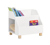 SoBuy Librería Infantil, Estantería Libros Infantil con 2 Estantes y 1 Compartimiento, Estantería Montessori para Libros y Juguetes, Organizador de Juguetes, Blanco 60x48x53 cm KMB54-W
