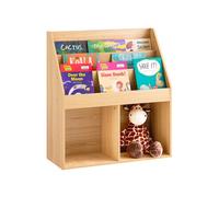 Sobuy librería infantil estantería montessori con 3 estanterías y 2 compartimentos almacenaje para libros muebles habitación natural kmb01-n 30 cm