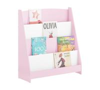 SoBuy Libreria Infantil Estantería Montessori con 4 Compartimentos Armario Infantil para Libros y Juguetes Estantería Estrecha para Habitación de Niños Rosa 80x30x88 cm KMB32-P