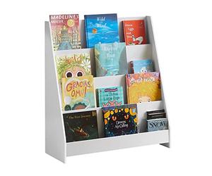 SoBuy Libreria Infantil Estantería Montessori con 4 Compartimentos Armario Infantil para Libros y Juguetes Estantería Estrecha para Habitación de Niños Blanco 80x30x88 cm KMB32-W