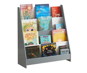 SoBuy Libreria Infantil Estantería Montessori con 4 Compartimentos Armario Infantil para Libros y Juguetes Estantería Estrecha para Habitación de Niños Gris 80x30x88 cm KMB32-HG