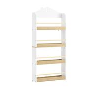 Sobuy librería infantil montessori estantería libros infantil biblioteca con 4 estantes organizador juguetes estanteria habitacion niños blanco y natural 60x15x130.5 cm kmb121-wn 60 cm