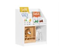 SoBuy Librería Infantil para niños con 3 estanterías y 2 Compartimentos Estantería estándar Infantil Blanco 63 x 35 x 80 cm KMB98-W ES