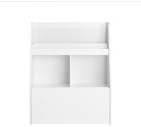 SoBuy Librería para niños con 1 caja con ruedas mdf blanco