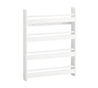 SoBuy Librería Pared Infantil 4 Estantes 60x12x80cm | estantería de pared para libros, MDF, esquinas redondeadas KMB08-K-W