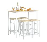 SoBuy Mesa Alta 4 Taburetes, Ahorro Espacio & Industrial, 100×87×60cm