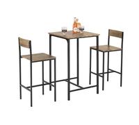 SoBuy Mesa Alta Cocina Taburetes Cocina Mesa Alta Plegable Cocina Isla Diseño Moderno Elegante Ahorro Espacio Fácil Montaje para Cocina Completa y Comedor Pequeño Robusta Madera 60x60x97cm OGT27-N