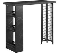 SoBuy Mesa alta de bar con 3 baldas mdf negro