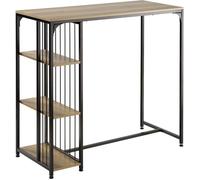 SoBuy Mesa Alta de Bar Mesa Alta de Comedor Mesa de Bistró con 3 Estantes para Bar Estructura de Metal, L115 x P50 x H107 cm FWT84-PF ES