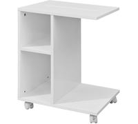 SoBuy Mesa auxiliar con 2 estantes mdf blanco