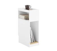 SoBuy Mesa Auxiliar Estrecha con cajón, mesita de Noche compacta para Espacios pequeños, Mesa de sofá con Almacenamiento, 20×35×60 cm, Blanco FBT171-WN