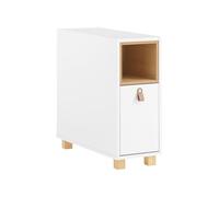 SoBuy Mesa Auxiliar Estrecha - Mesita de Noche con Cajón y Estante para Espacios Pequeños, Salón, An24 x F60 x Al60cm Blanco FBT161-WN