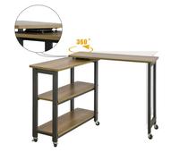 SoBuy FWT83-PF Mesa Auxiliar Giratoria Mesa de Ordenador en Forma de L Escritorio de Esquina en Estilo Industrial 133 x 69 x 30 cm ES