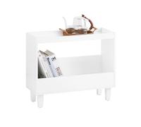 SoBuy Mesa de sofa con 2 estantes abierto blanco