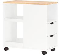 SoBuy Mesa auxiliar soporte para impresora de archivador blanco