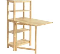 SoBuy Mesa de comedor plegable con 5 estantes madera color natural