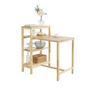 Sobuy mesa de comedor plegable de madera de caucho con estantes mesa de oficina mesa para cocina fwt70-n