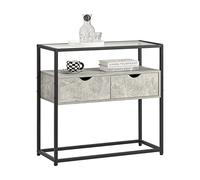 SoBuy Mesa de Consola Mesa de Cristal Templado con 2 Cajones 81 x 35 x 78 cm FSB54-HG ES