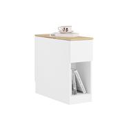 Sobuy mesa de noche blanco 25x65x60 cm con 3 compartimentos y apertura inclinada fbt162-wn 25 cm