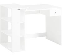 SoBuy Mesa de ordenador con un cajón y 4 estantes mdf blanco