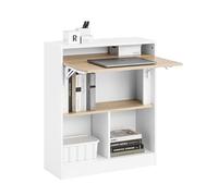 SoBuy Mesa Escritorio Plegable Compacta con 4 Estantes 70x85x57cm Oficina