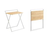 SoBuy Mesa Escritorio Plegable Mesa Ordenador Compacto sin Ensamblaje Escritorio para Computadora Mesa de Estudio L63 x P45 x H77 cm FWT88-WN ES