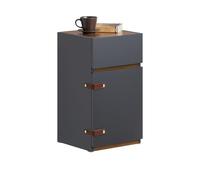 SoBuy Mesa Estrecha Auxiliar Mesita de Noche con 1 Puerta y 1 Cajón Mesita para Salón Comedor Dormitorio Gris 30 x 30 x 56 cm FBT146-DG ES