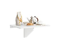 SoBuy Mesa Plegable a Muro, Escritorio Compacto, Mesa de Cocina Plegable, Diseño Salvaspacio, Extensible, Ideal para Espacios Pequeños, Cocina, Oficina, 60x40cm Blanco FWT03-W