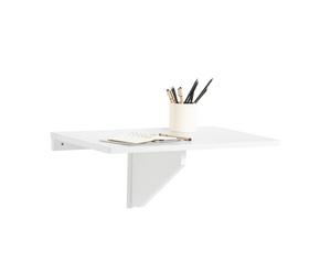 SoBuy Mesa Plegable a Muro, Escritorio Compacto, Mesa de Cocina Plegable, Diseño Salvaspacio, Extensible, Ideal para Espacios Pequeños, Cocina, Oficina, 60x40cm Blanco FWT03-W