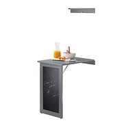SoBuy FWT20-HG Mesa Plegable de Pared para Comedor Cocina Escritorio con Pizarra Frontal Gris ES