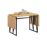 SoBuy Mesa Plegable y Extensible 110-200 cm, Mesa de Comedor para 2-8 Personas, Mesa Cocina Ahorra Espacio, Estilo Natural FWT113-N