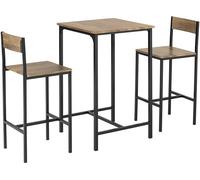 SoBuy Mesa y taburetes x2 madera color natural