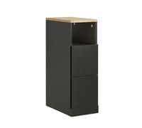 Sobuy | mesilla de noche negra con 2 cajones | mueble auxiliar compacto para dormitorio | taburete con cajones de aglomerado | 35×20×60 cm | fbt149-sch 20 cm