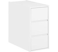 SoBuy Mesita de noche con 3 cajones 1 puerta blanco