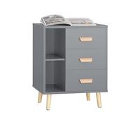 SoBuy Mesita de Noche con 3 Cajones y 2 Estantes 48x40x60cm