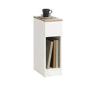 SoBuy Mesita de Noche Estrecha con cajón y Estante Mesa Auxiliar mesilla de Noche para Dormitorio y Sala de Estar Blanco 20 x 35 x 60 cm FBT111-WN