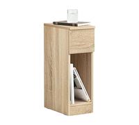 SoBuy Mesita de Noche Estrecha 20 cm con cajón, 20x35x60 cm | Mesa de Noche ahorradora de espacio y Mesa Auxiliar para espacios pequeños, Natural, FBT111-N