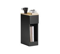 SoBuy Mesita de Noche Estrecha 20 cm con cajón Mesa de Noche ahorradora de Espacio & mesilla de Noche para Espacios pequeños Dormitorio salón Negro 20x35x60 cm FBT111-SCH