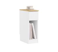 Sobuy mesita de noche estrecha con cajón y estante mesa auxiliar mesilla de noche para dormitorio y sala de estar blanco fbt111-w 30 cm