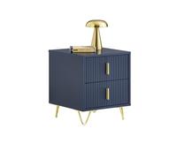 SoBuy Mesita de Noche, Mesa Auxiliar con 2 cajones, Mesa de Noche Moderna para Dormitorio y salón, Azul 40 x 40 x 47 cm FBT115-B