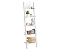 SoBuy Moderna Estantería Escalera con Cinco Estantes Estante de Pared en Color Blanco, FRG17-W,ES