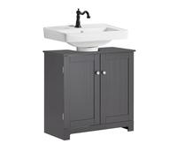SoBuy Mueble bajo Lavabo con Corte para Sifón 60x29x60 cm Gris Oscuro