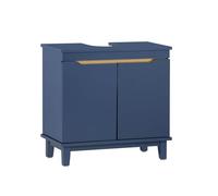 SoBuy Mueble bajo Lavabo con Corte para Sifón 60x30x59 cm Azul, para Baño