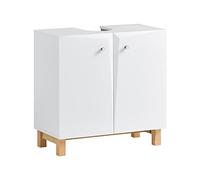 SoBuy Mueble bajo Lavabo con Corte para Sifón 60x30x60 cm Blanco, para Baño