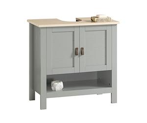 SoBuy Mueble bajo Lavabo con Corte para Sifón 60x30x60 cm, Gris, para Baño